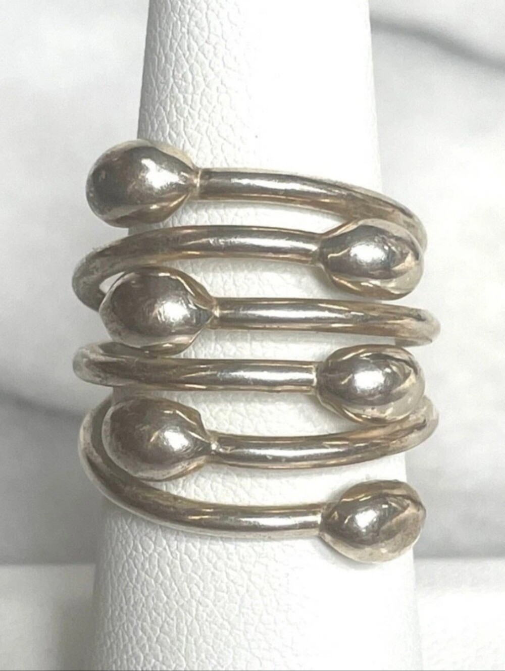 RARE Vintage Silpada 925 Sterling Silver MWS Overlapping Multiband Ring